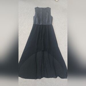 *Flawed* NWOT Saks Fifth Avenue Black Label Faux Leather High Low Dress Size 6